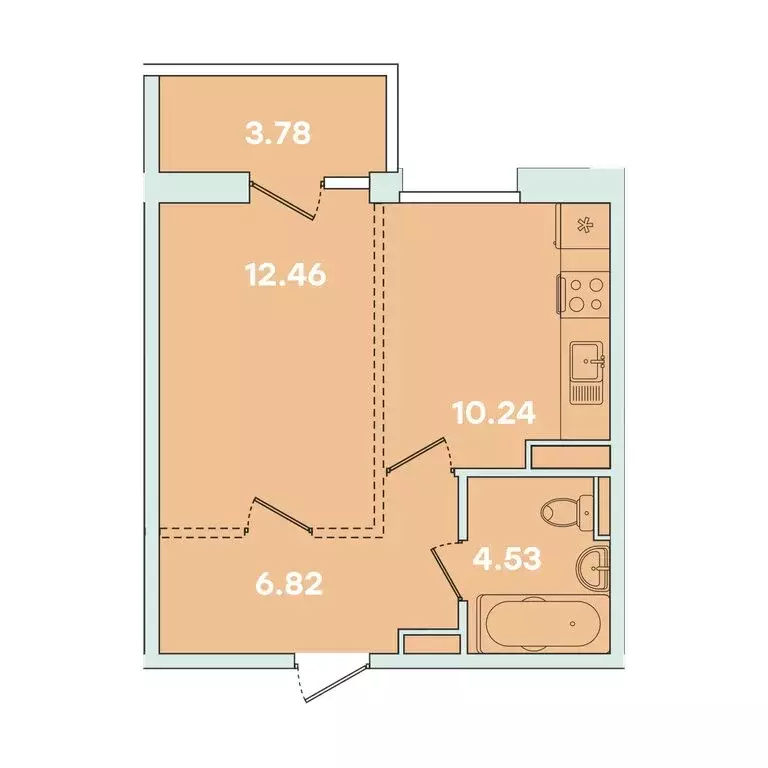 1-комнатная квартира: Иркутск, улица Петрова, 16 (37.83 м) - Фото 0