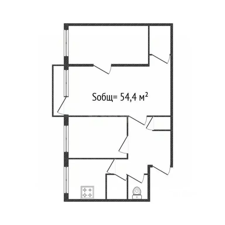 3-к кв. Брянская область, Брянск ул. Костычева, 29 (54.4 м) - Фото 2
