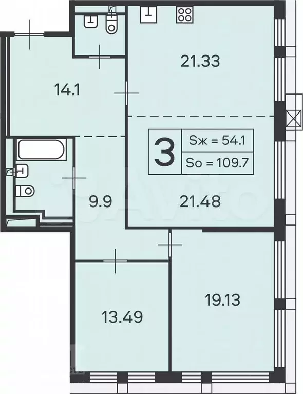 Аукцион: 3-к. квартира, 110 м, 12/26 эт. - Фото 0