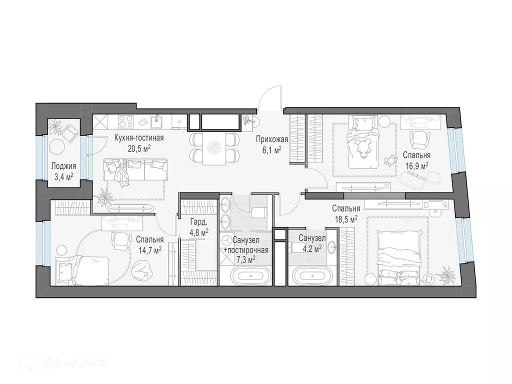 Продаётся 3-к квартира, 95.5 м - Фото 0