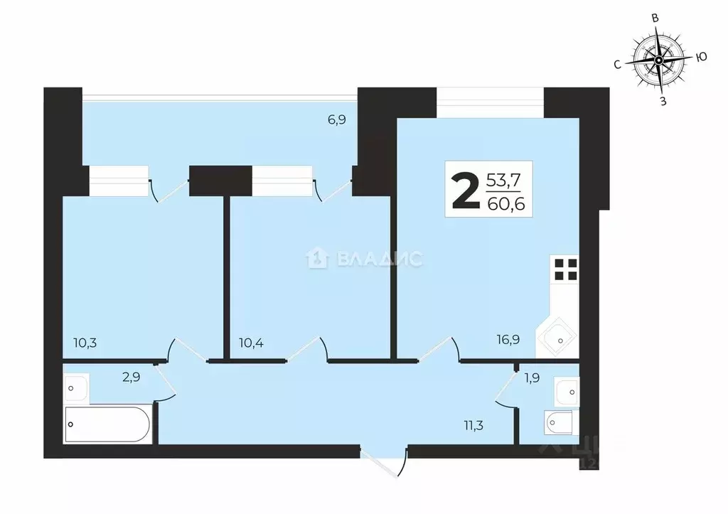 2-к кв. Владимирская область, Суздаль Советская ул., 65 (60.2 м) - Фото 2