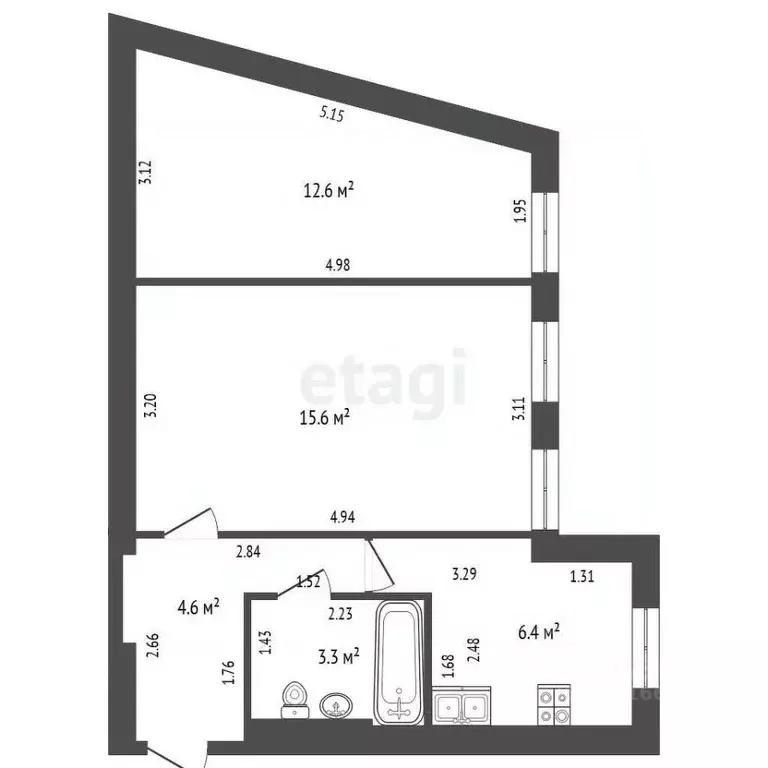 2-к кв. Калининградская область, Калининград Восточная ул., 19 (42.5 ... - Фото 2