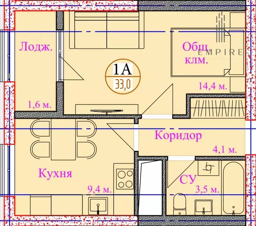 1-к кв. Чеченская республика, Грозный просп. В.В. Путина, 1А (33.0 м) - Фото 1
