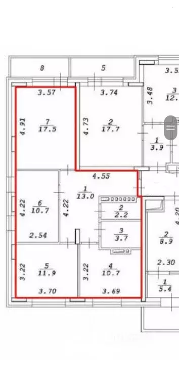 3-к кв. Новосибирская область, Новосибирск Вилюйская ул., 1 (70.0 м) - Фото 1