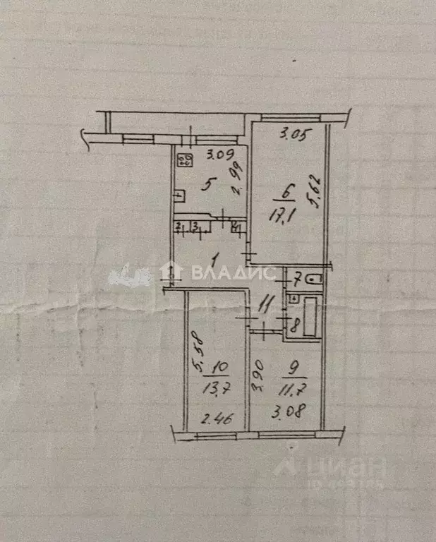 3-к кв. Владимирская область, Владимир ул. Суворова, 3 (67.0 м) - Фото 2