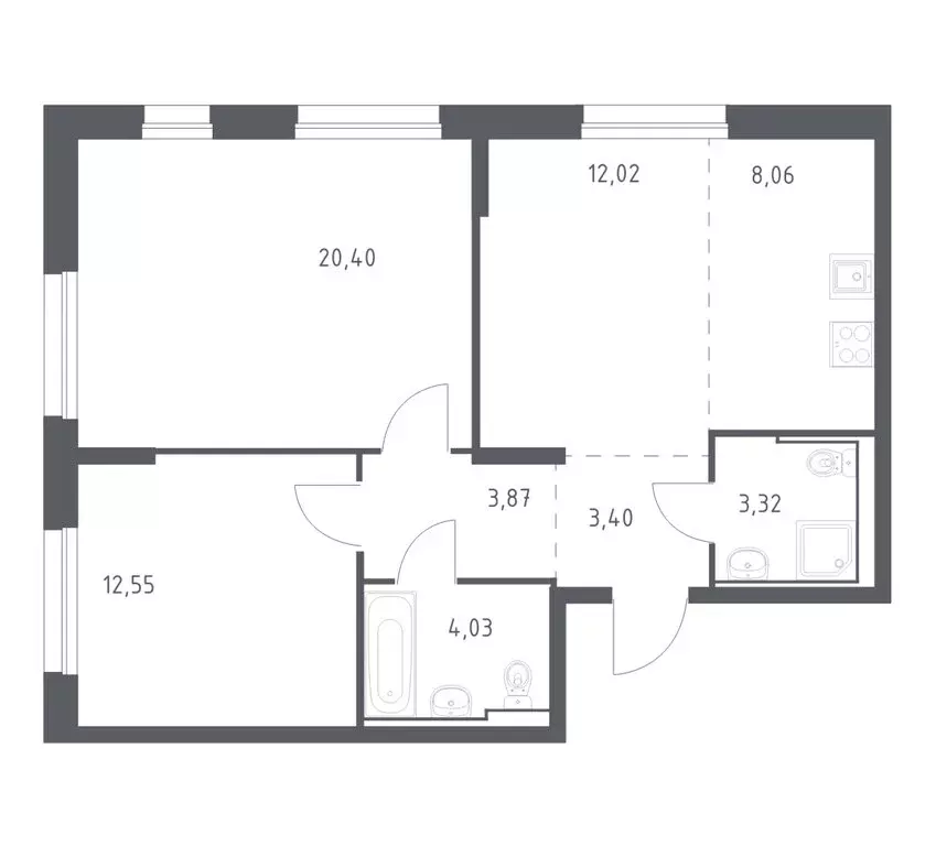 2-комнатная квартира: Владивосток, Первореченский район, микрорайон ... - Фото 1