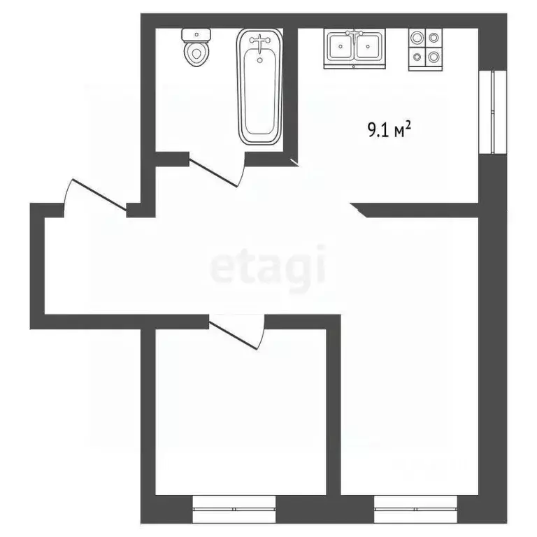 2-к кв. Кемеровская область, Ленинск-Кузнецкий Кузбасская ул., 108/3 ... - Фото 2