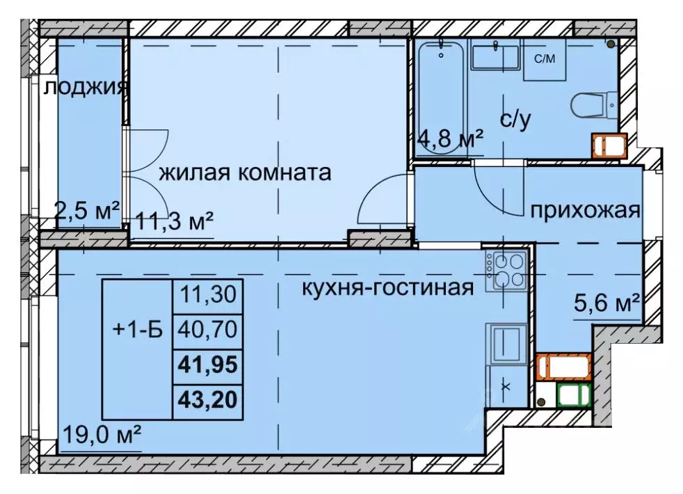 1-к кв. Нижегородская область, Нижний Новгород ул. Дружаева, 30 (41.95 ... - Фото 0