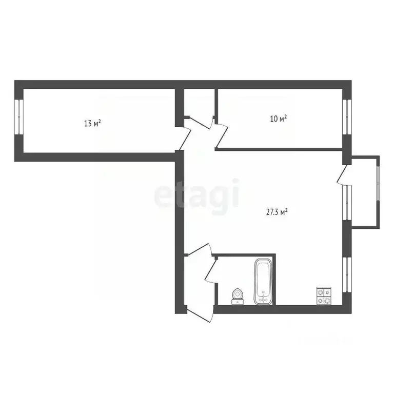 3-к кв. Челябинская область, Южноуральск ул. Космонавтов, 9 (56.1 м) - Фото 2