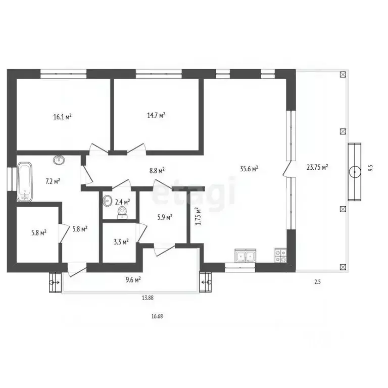 Дом в Московская область, Видное ул. Ново-Нагорная, 17 (133 м) - Фото 2