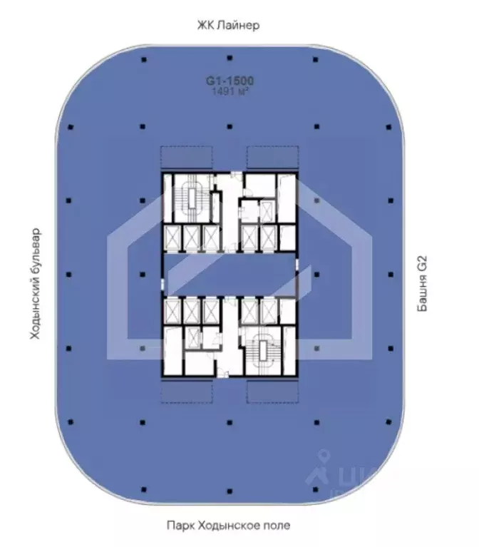 Помещение свободного назначения в Москва Ходынский бул., 20А/2 (1490 ... - Фото 2