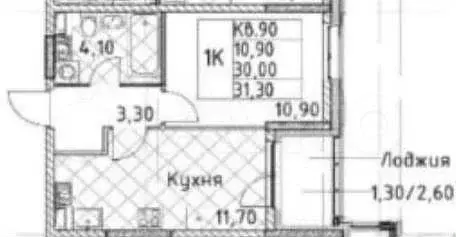 1-к. квартира, 31 м, 9/13 эт. - Фото 0