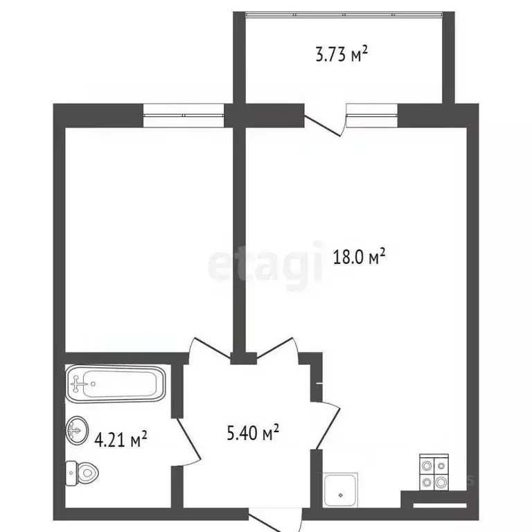 2-к кв. Самарская область, Самара ул. Дыбенко, 27А (42.6 м) - Фото 2