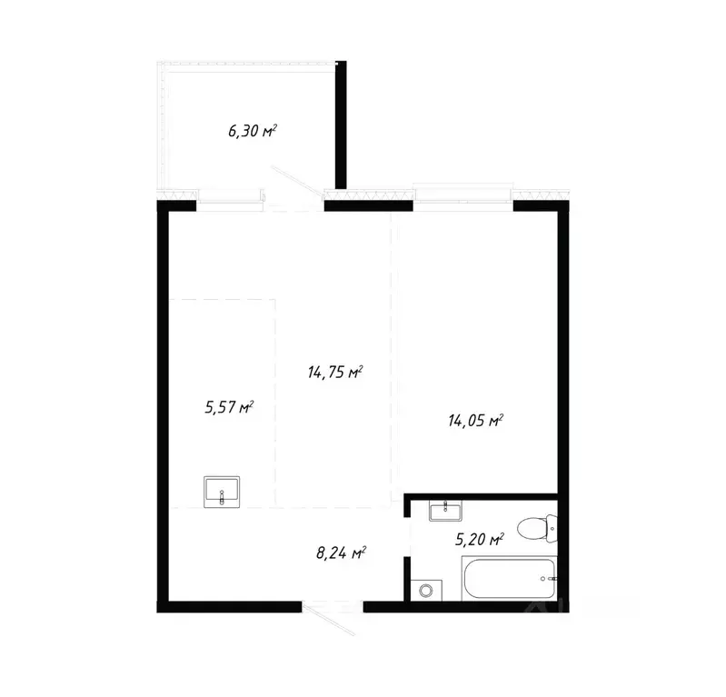 2-к кв. Иркутская область, Иркутск Правобережный округ, Кино жилой ... - Фото 1