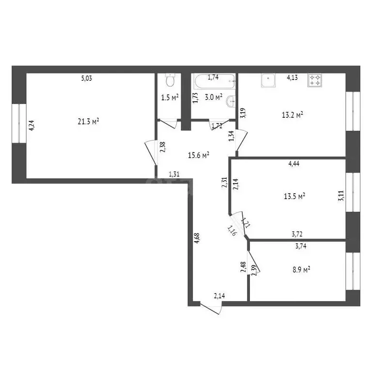 3-комнатная квартира: Ялуторовск, Северная улица, 88Б (77 м) - Фото 0
