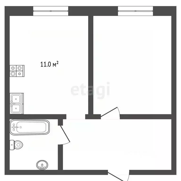 1-к кв. Чувашия, Чебоксары Ярмарочная ул., 7к2 (45.0 м) - Фото 2