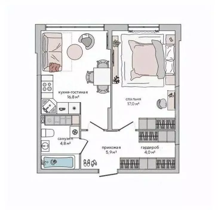 1-к кв. Крым, Судак Италика жилой комплекс (48.5 м) - Фото 1