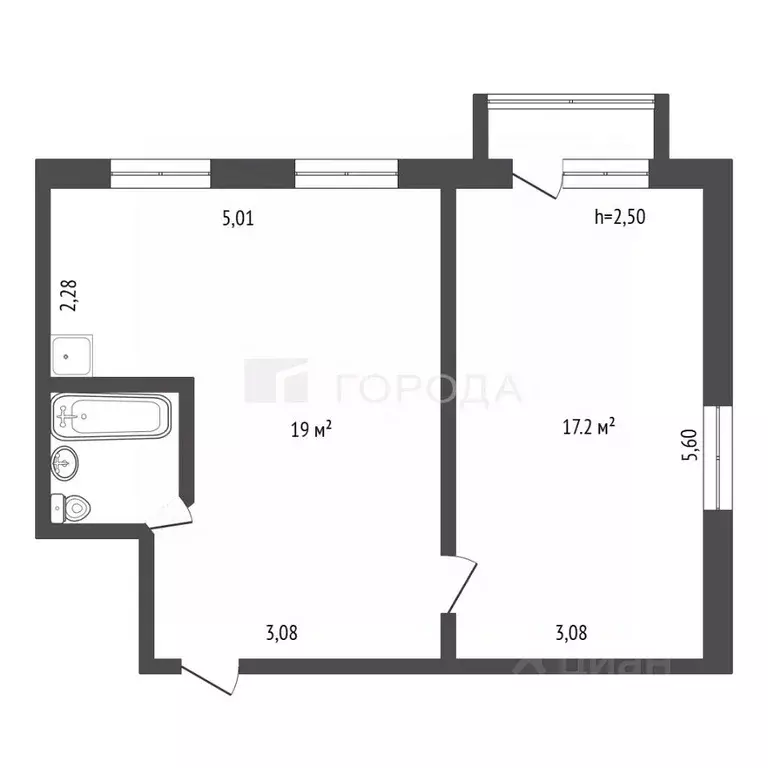 2-к кв. Кемеровская область, Новокузнецк Народная ул., 29 (43.0 м) - Фото 2