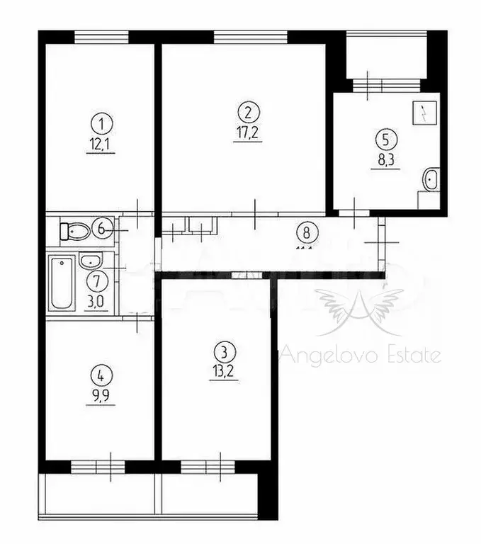 4-к. квартира, 80 м, 3/12 эт. - Фото 0
