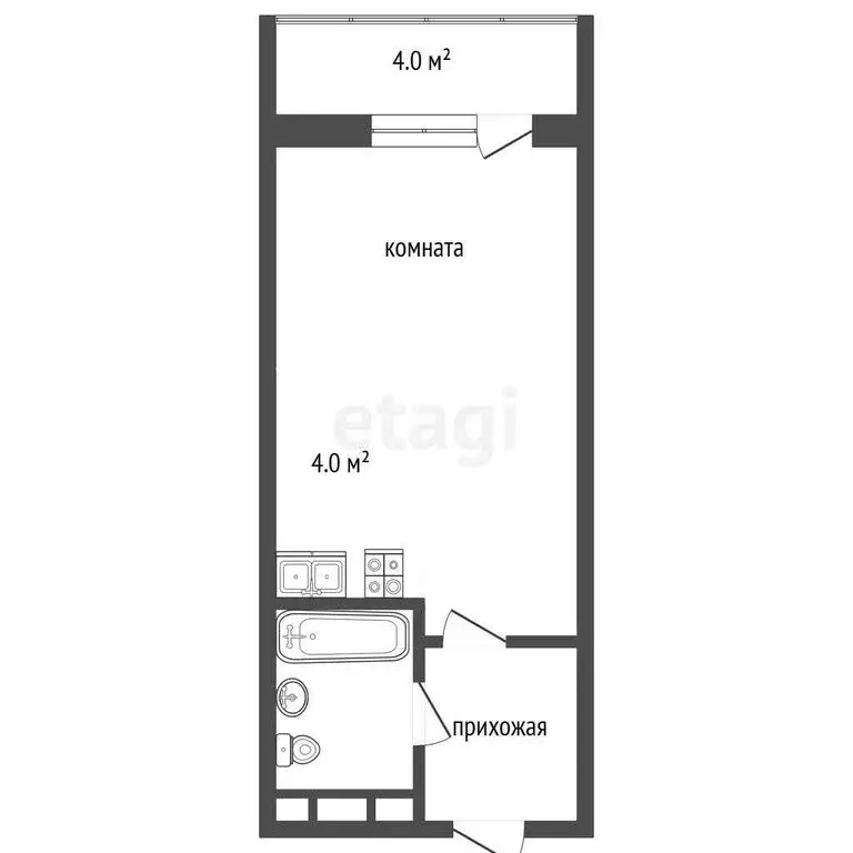 Квартира-студия: Анапа, Рождественская улица, 55к2 (27.5 м) - Фото 1