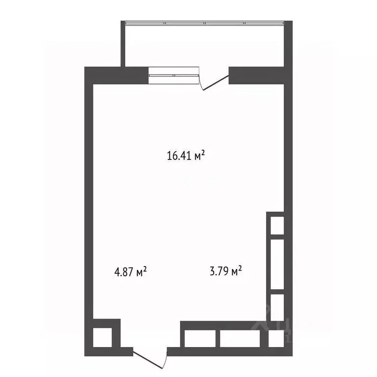 Студия Ямало-Ненецкий АО, Новый Уренгой Восточный мкр, 2/3 (25.8 м) - Фото 2