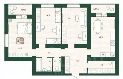 3-к кв. Самарская область, Волжский район, Смышляевка городское ... - Фото 1