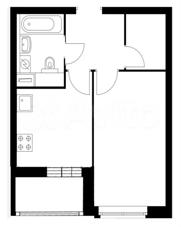 1-к. квартира, 40 м, 23/23 эт. - Фото 0