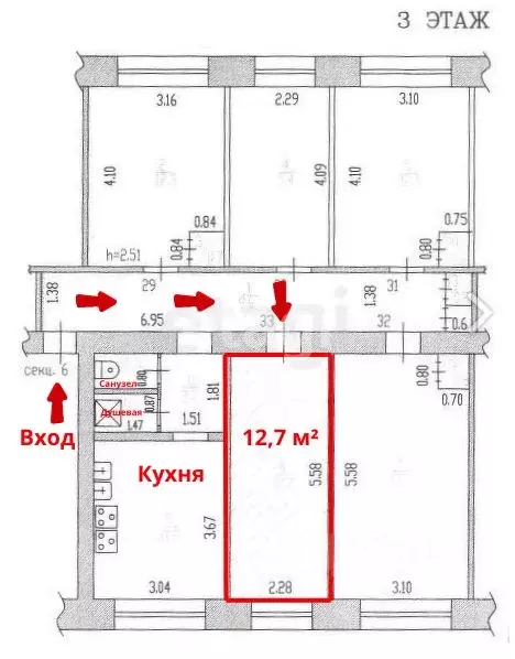 Комната Алтайский край, Барнаул ул. Эмилии Алексеевой, 55 (12.7 м) - Фото 0