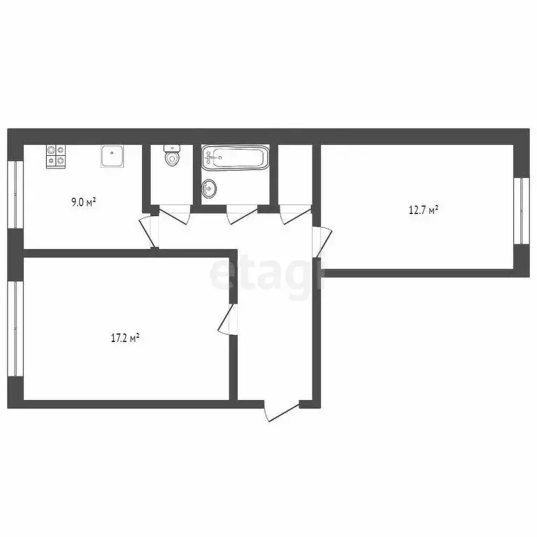 2-комнатная квартира: Тюмень, Ткацкий проезд, 18 (51 м) - Фото 1