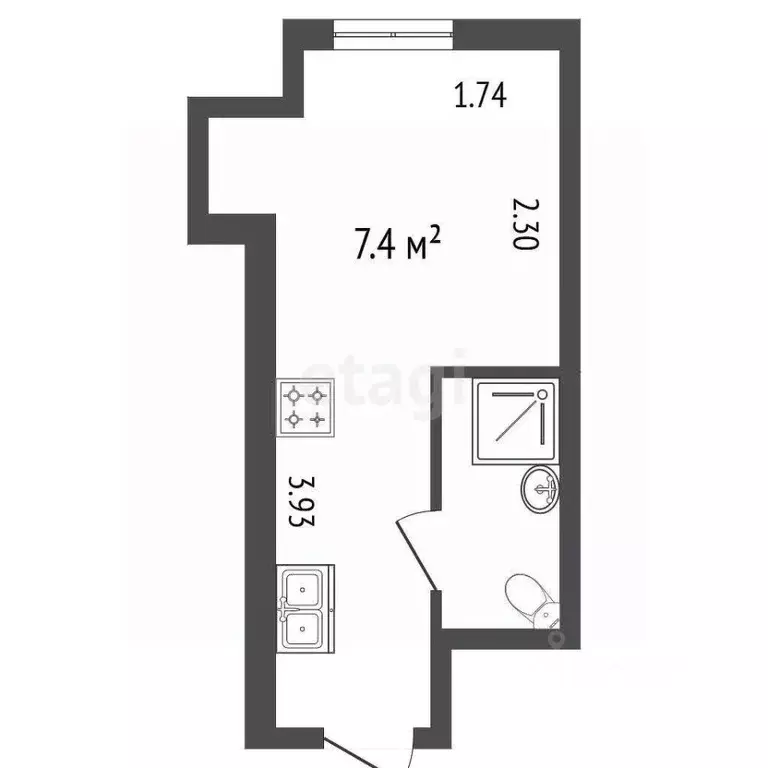 Студия Санкт-Петербург ул. Чехова, 3 (10.0 м) - Фото 2