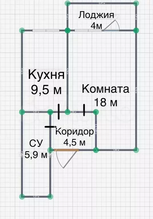 1-к. квартира, 37,8 м, 5/5 эт. - Фото 0