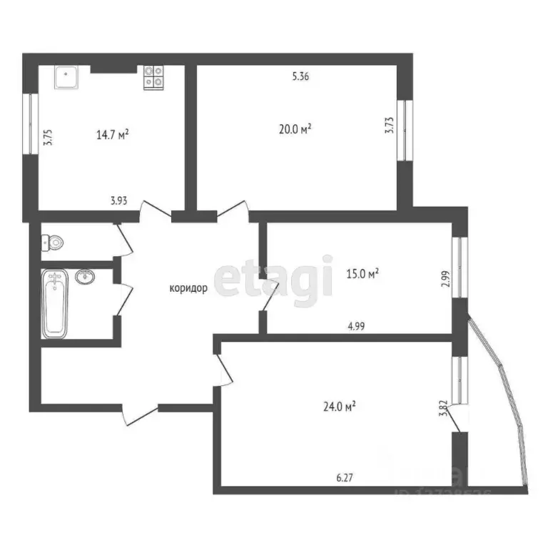 3-к кв. Калужская область, Калуга ул. Труда, 27 (99.5 м) - Фото 2