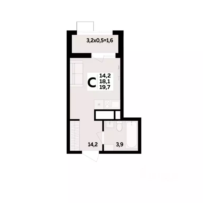 1-к кв. Адыгея, Тахтамукайский район, Старобжегокайское с/пос, Новая ... - Фото 1