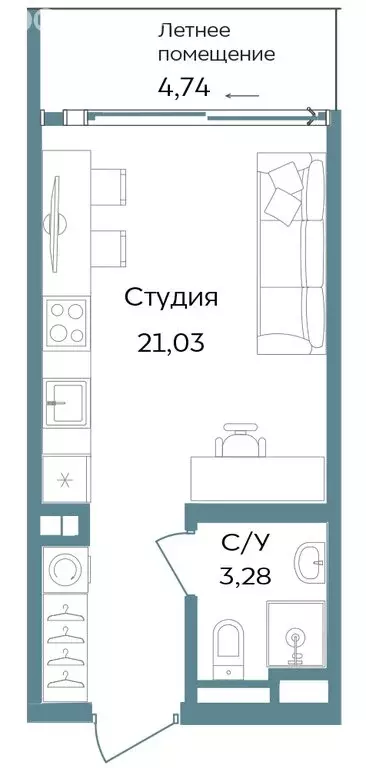 Квартира-студия: Республика Крым, Саки (29.05 м) - Фото 1