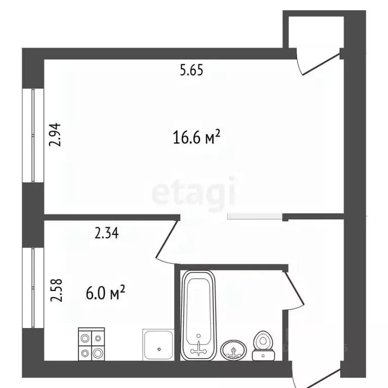 1-к кв. Московская область, Лобня ул. Ленина, 45 (31.3 м) - Фото 2