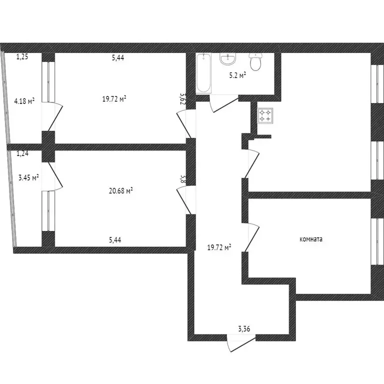 3-комнатная квартира: Вологда, улица Челюскинцев, 58 (104.8 м) - Фото 1