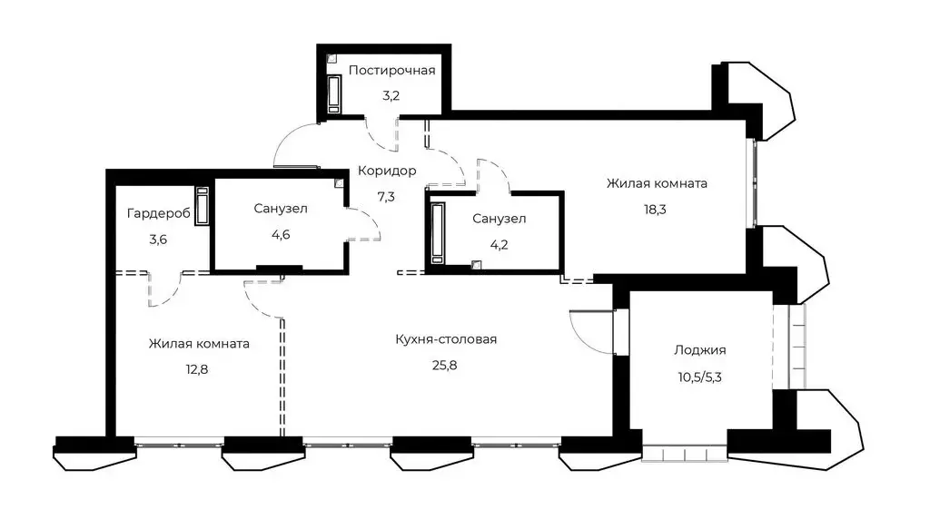 2-комнатная квартира: Пенза, улица Богданова, 39 (85.1 м) - Фото 0