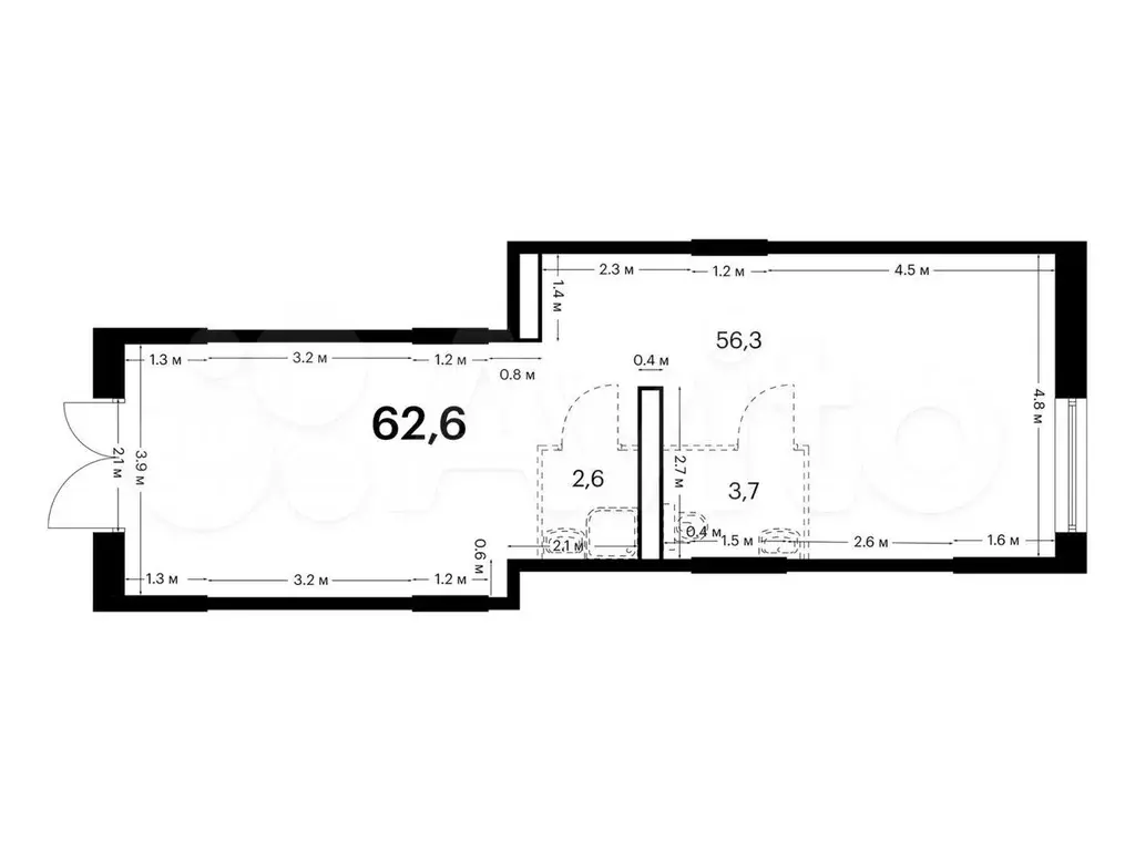 Продам помещение свободного назначения, 62.6 м - Фото 0