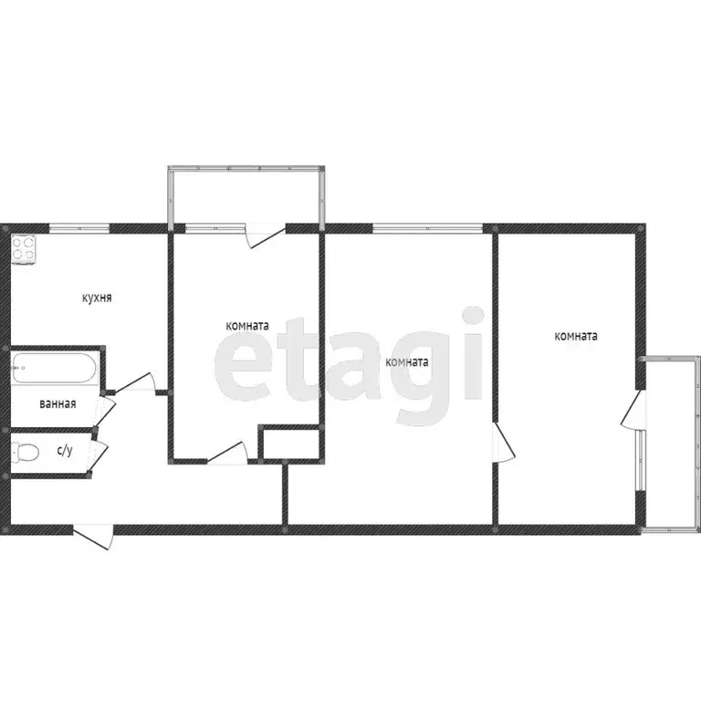 3-к кв. Свердловская область, Кушвинский муниципальный округ, пос. ... - Фото 2