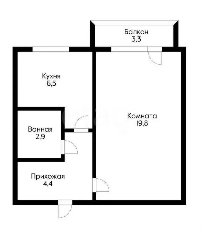 1-комнатная квартира: посёлок Российский, улица Атамана Бабыча, 3 ... - Фото 0