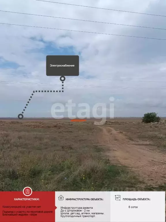 Участок в Крым, Сакский район, с. Штормовое  (6.0 сот.) - Фото 1