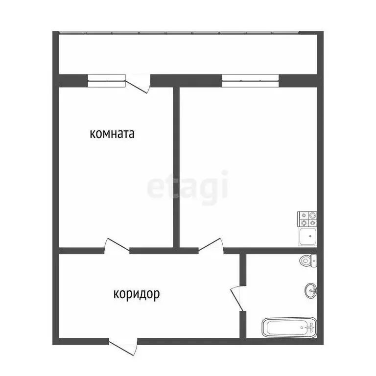 1-комнатная квартира: Тобольск, 7-й микрорайон, 37 (30.4 м) - Фото 0