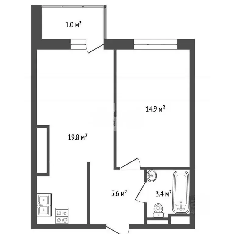 1-к кв. Москва Нагатинская ул., 4К3 (42.9 м) - Фото 1