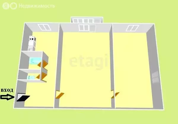 2-комнатная квартира: Южно-Сахалинск, Тихоокеанская улица, 27 (46.5 м) - Фото 1