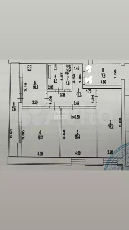 3-к. квартира, 77,2 м, 5/5 эт. - Фото 0