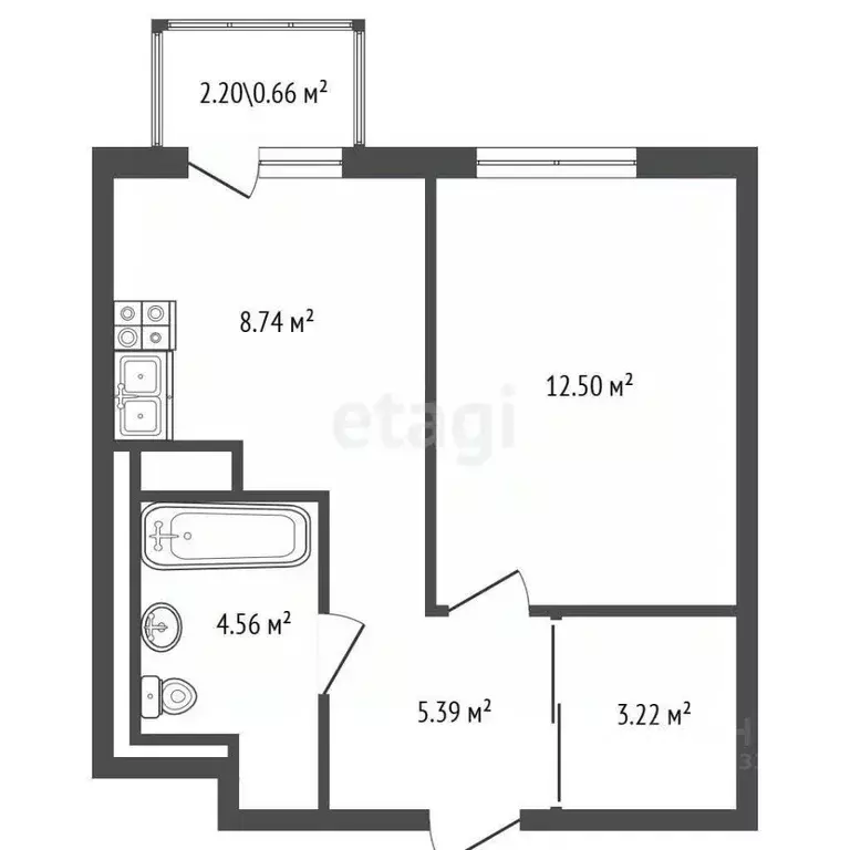 1-к кв. Ленинградская область, Ломоносовский район, Лаголовское с/пос, ... - Фото 2
