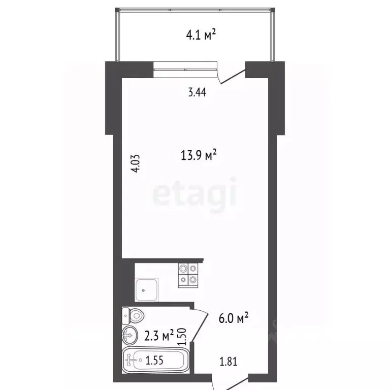 Студия Мордовия, Саранск Солнечная ул., 19/3 (23.4 м) - Фото 2