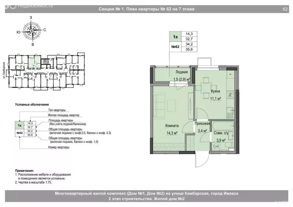 1-комнатная квартира: Ижевск, Игринская улица (34.2 м) - Фото 1