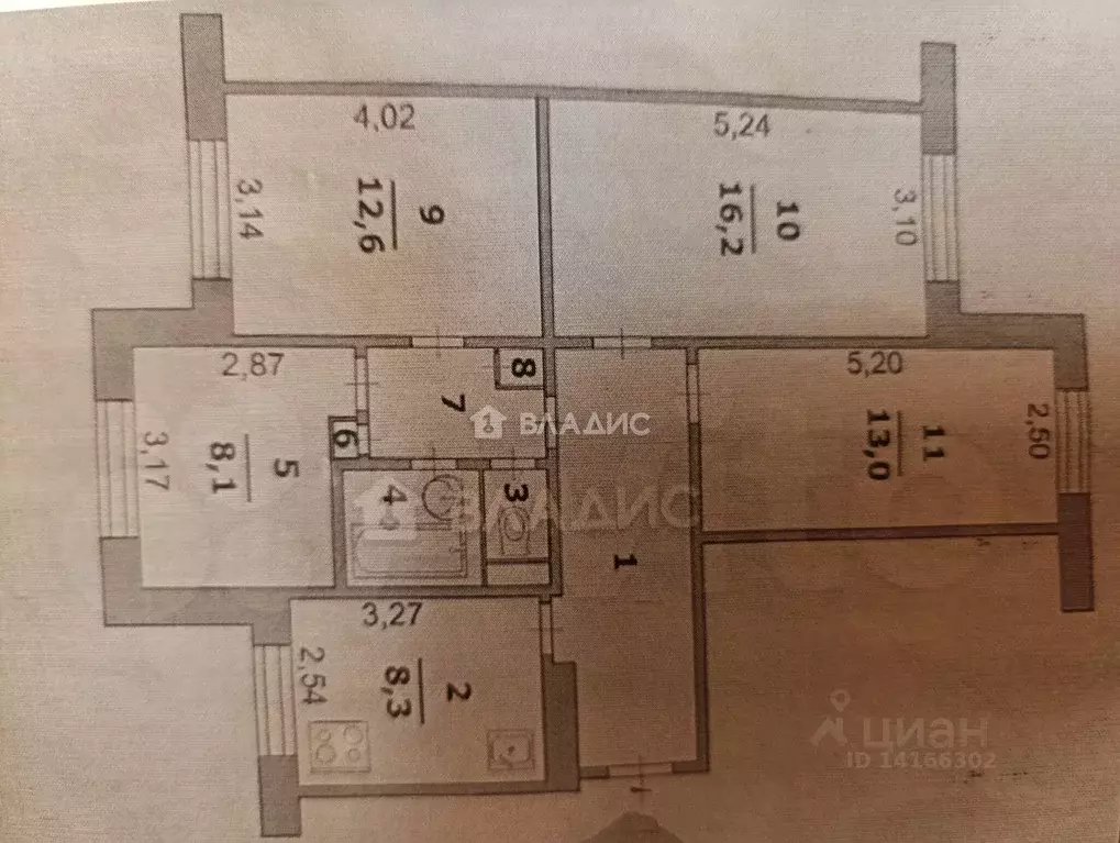 4-к кв. Белгородская область, Белгород ул. Губкина, 25 (74.9 м) - Фото 2