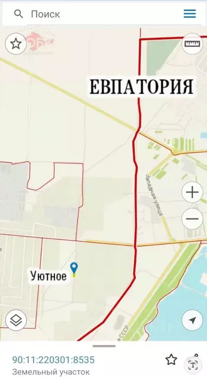 Участок в Крым, Сакский район, с. Уютное  (18.61 сот.) - Фото 2